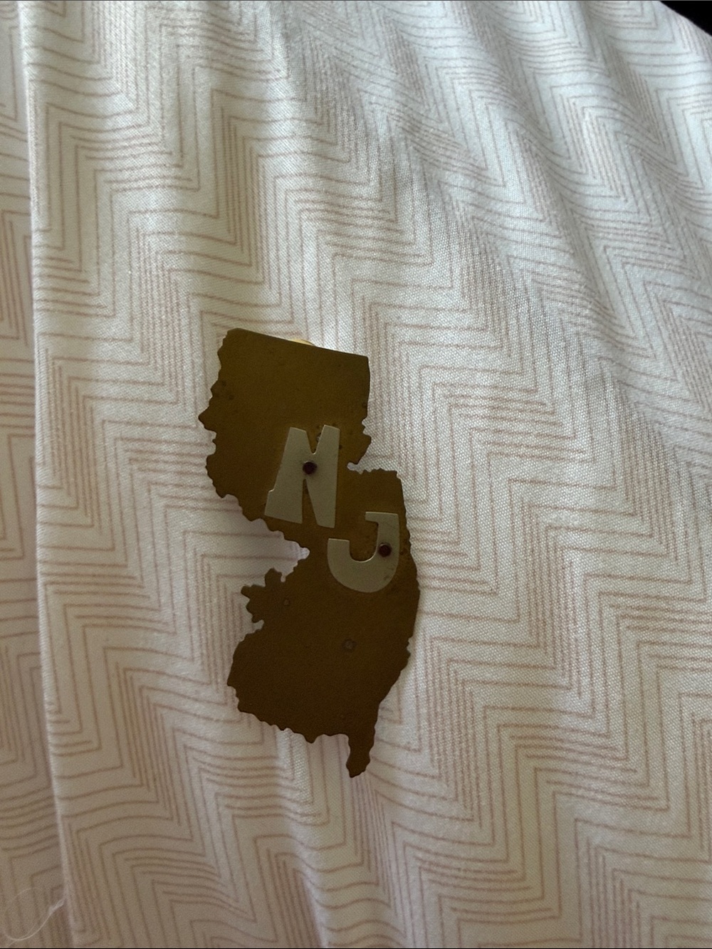 Gold New Jersey State Metal Pin